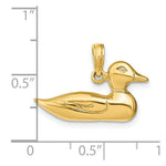 Load image into Gallery viewer, 14K Yellow Gold Mallard Charm Pendant

