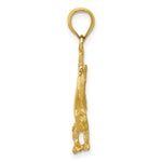 Load image into Gallery viewer, 14K Yellow Gold Satin Diamond-cut Eagle Pendant
