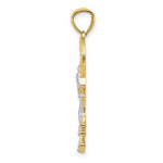 Load image into Gallery viewer, 14K Yellow Gold and Rhodium Diamond-cut Frog in Heart Pendant
