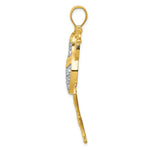 Load image into Gallery viewer, 14K Yellow Gold and Rhodium Diamond-cut Frog Pendant
