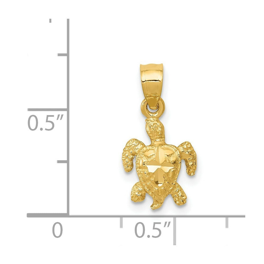 14K Yellow Gold Turtle Pendant