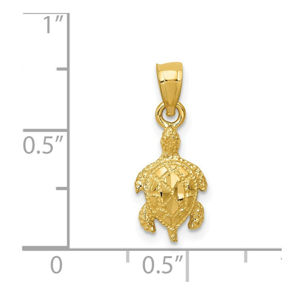 14K Yellow Gold Turtle Pendant