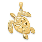 Load image into Gallery viewer, 14K Yellow Gold 3-D Enameled Sea Turtle Pendant
