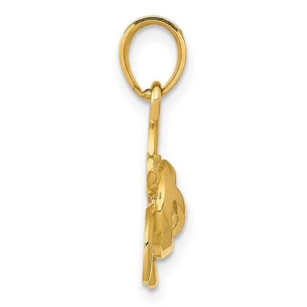 14K Yellow Gold Open Turtle Pendant