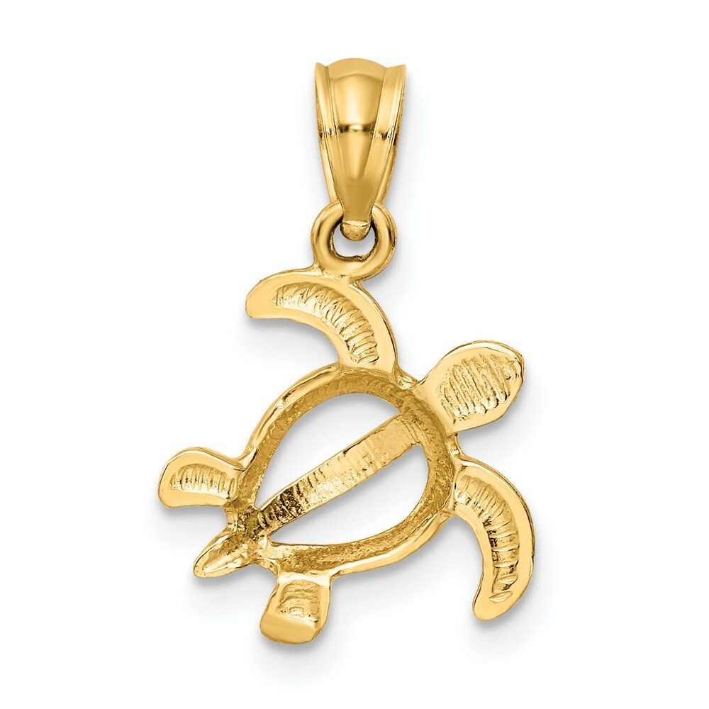 14K Yellow Gold Open Turtle Pendant