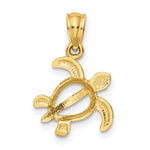 Load image into Gallery viewer, 14K Yellow Gold Open Turtle Pendant
