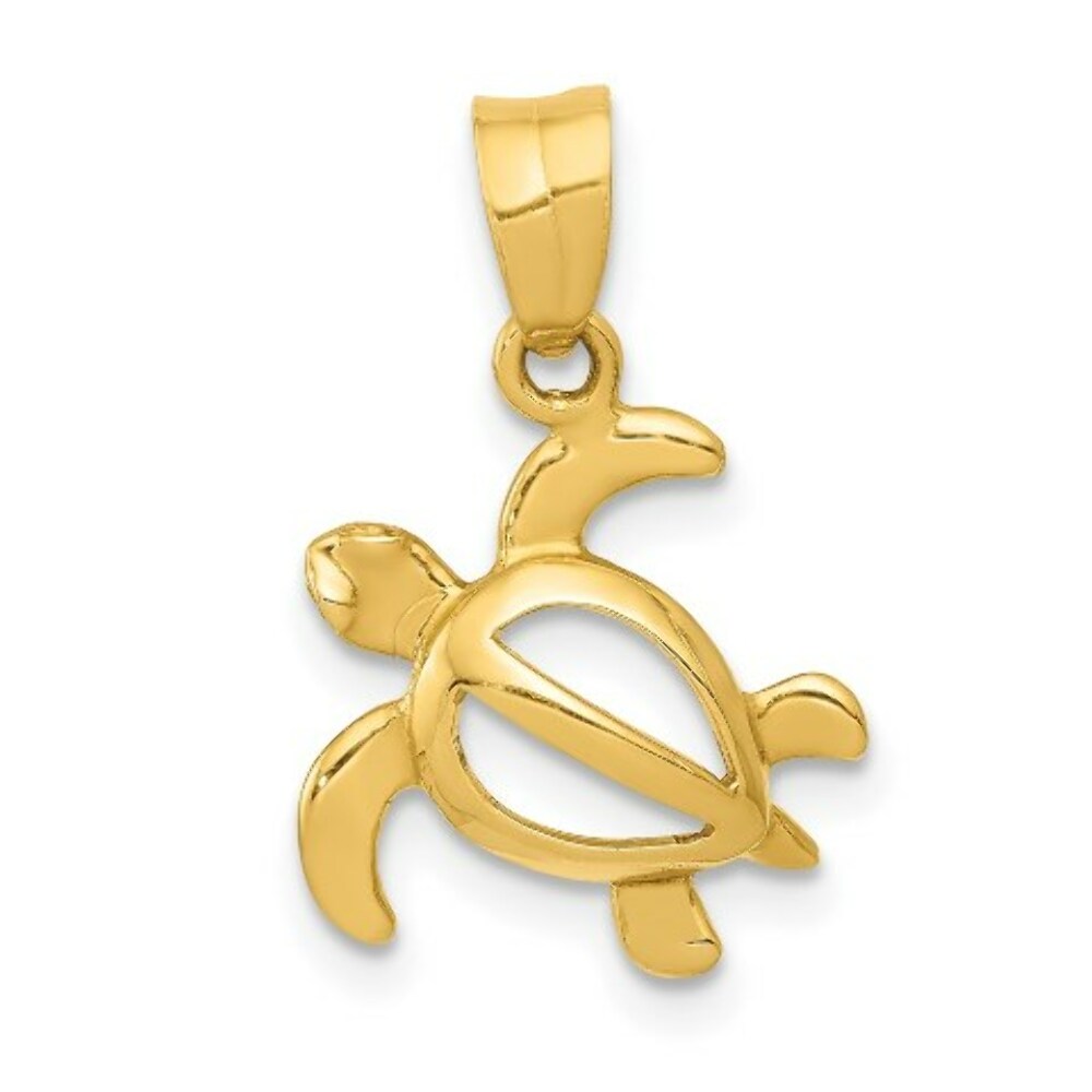14K Yellow Gold Open Turtle Pendant
