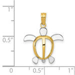 Load image into Gallery viewer, 14K Yellow Gold &amp; Rhodium Sea Turtle Pendant
