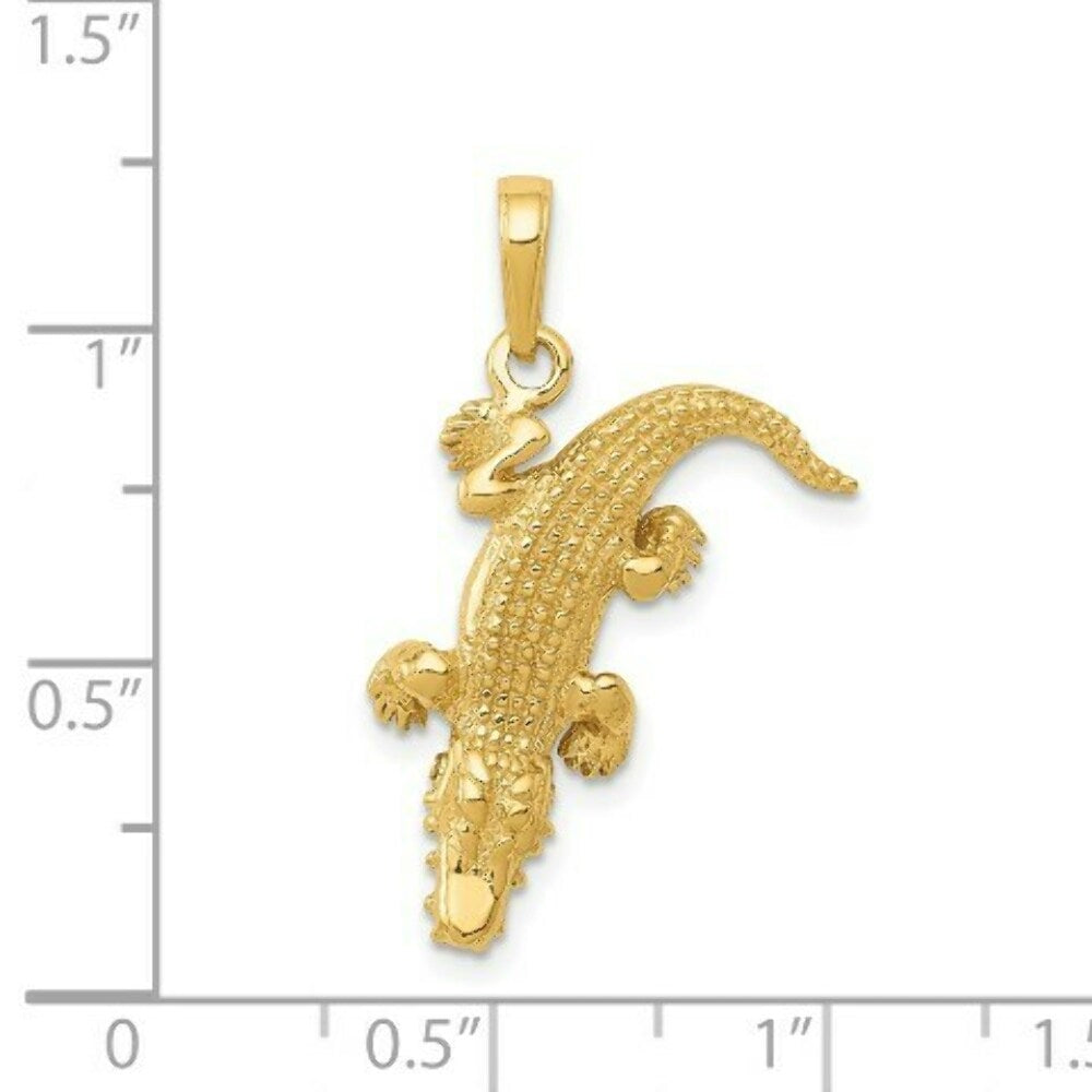 14K Yellow Gold Alligator Pendant