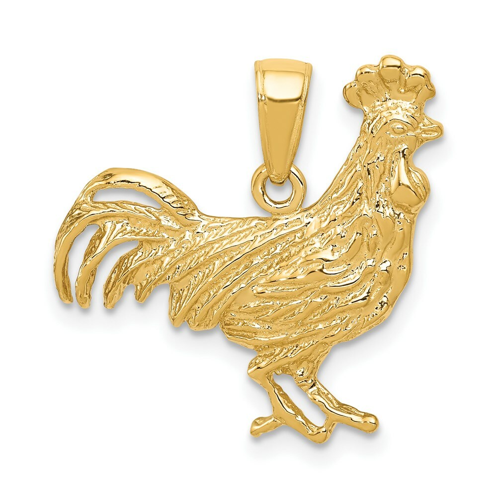14K Yellow Gold Rooster Pendant