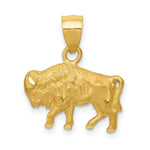 Load image into Gallery viewer, 14K Yellow Gold Diamond-cut Buffalo Pendant
