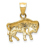 Load image into Gallery viewer, 14K Yellow Gold Diamond-cut Buffalo Pendant
