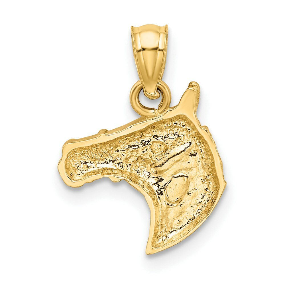 14K Yellow Gold Diamond-cut Horse Pendant