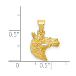 Load image into Gallery viewer, 14K Yellow Gold Diamond-cut Horse Pendant
