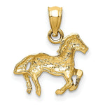 Load image into Gallery viewer, 14K Yellow Gold Diamond-cut Horse Pendant
