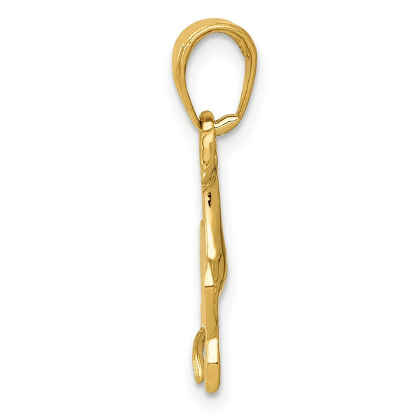 14K Yellow Gold Horse Pendant 19mm length