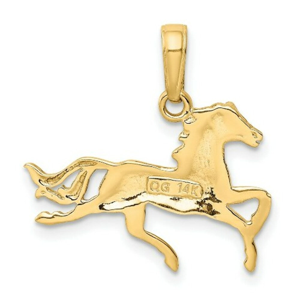 14K Yellow Gold Horse Pendant 19mm length
