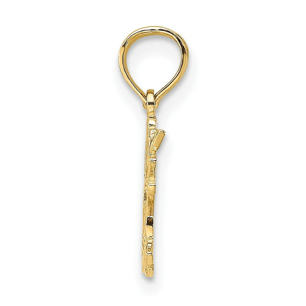 14K Yellow Gold I Heart My Cat Charm Pendant