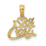 Load image into Gallery viewer, 14K Yellow Gold I Heart My Cat Charm Pendant

