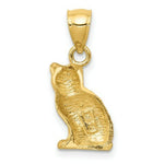 Load image into Gallery viewer, 14K Yellow Gold Diamond-cut Cat Pendant
