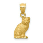 Load image into Gallery viewer, 14K Yellow Gold Diamond-cut Cat Pendant
