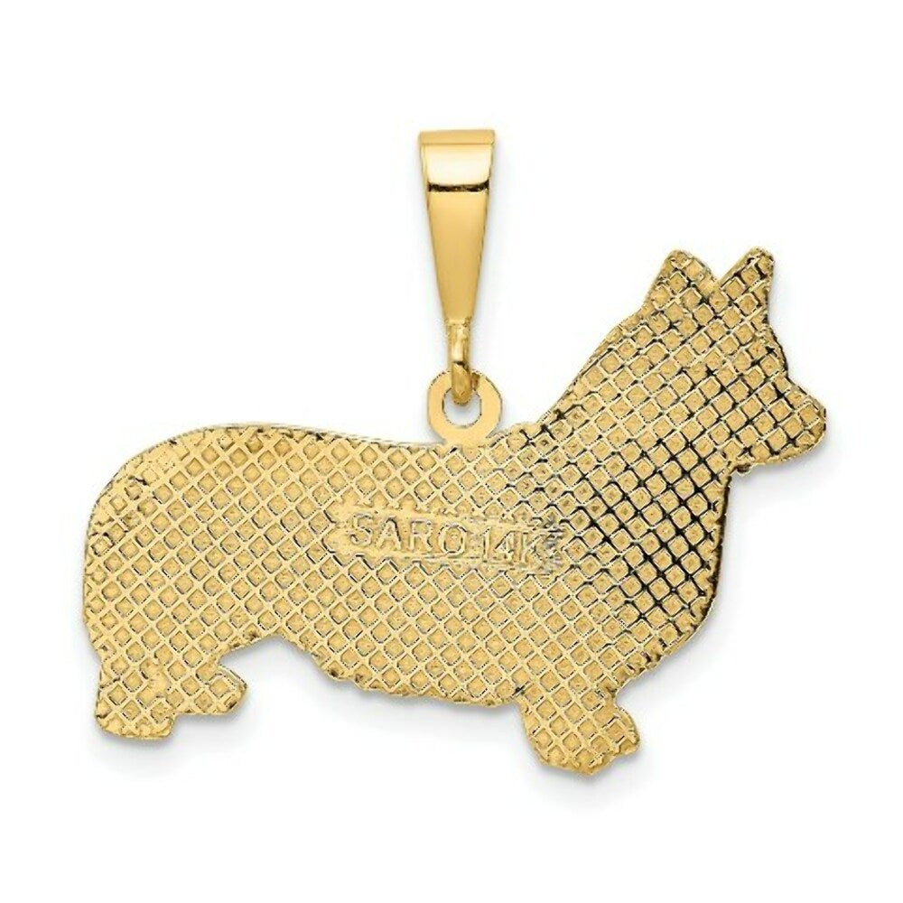 14K Yellow Gold Welsh Corgi Pendant