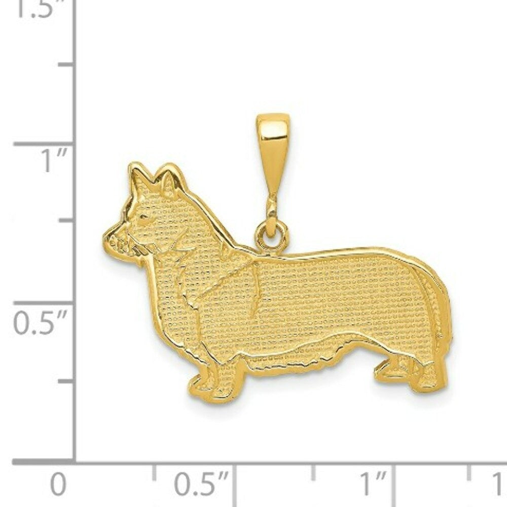 14K Yellow Gold Welsh Corgi Pendant