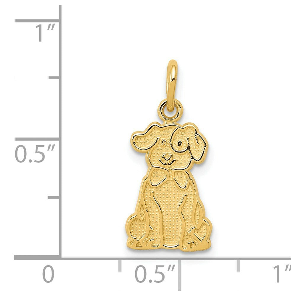 14K Yellow Gold Puppy Charm