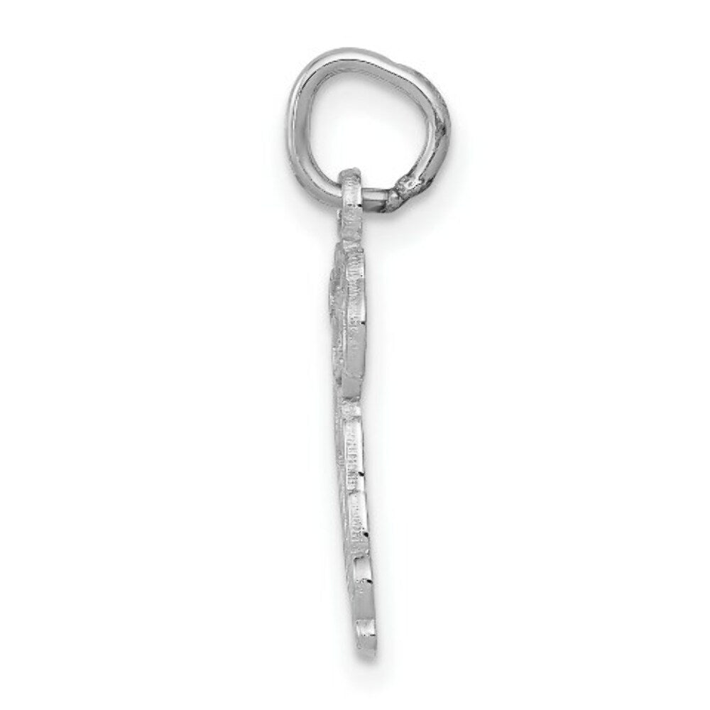 14K White Gold Puppy Charm