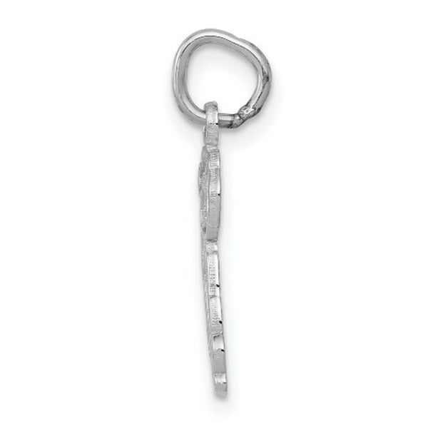 14K White Gold Puppy Charm