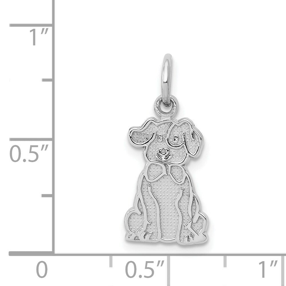 14K White Gold Puppy Charm