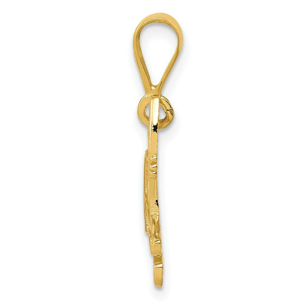 14K Yellow Gold Pit Bull Pendant