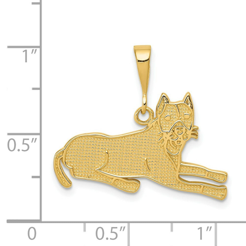 14K Yellow Gold Pit Bull Pendant
