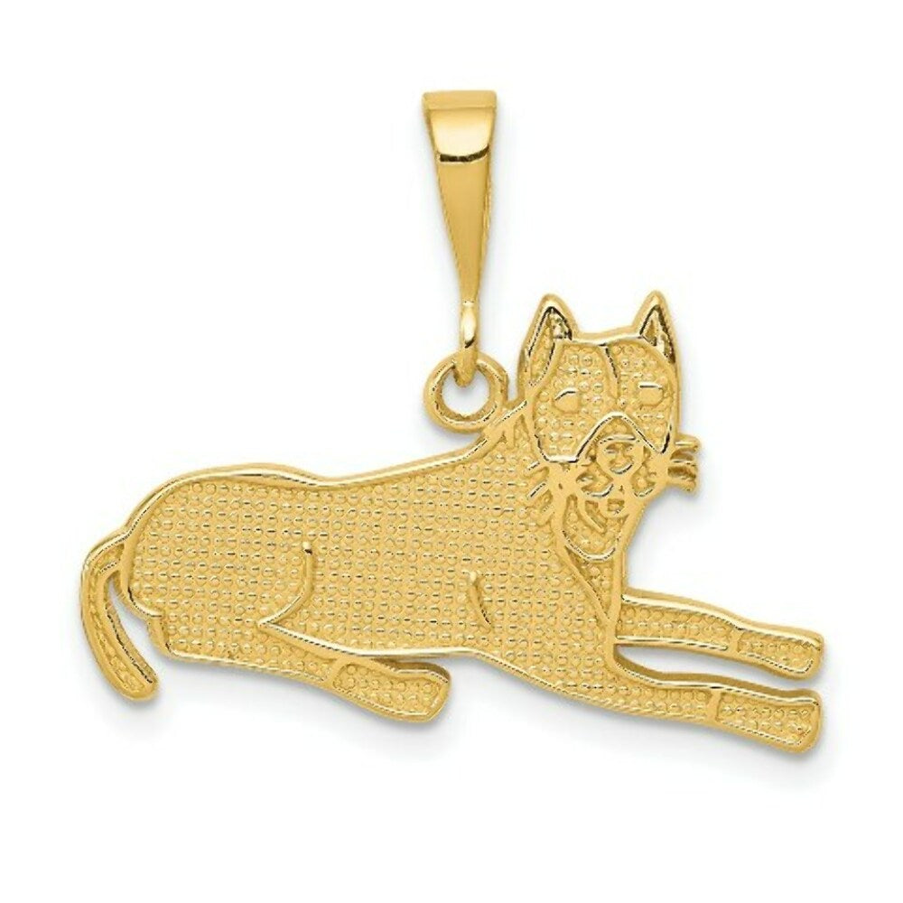 14K Yellow Gold Pit Bull Pendant