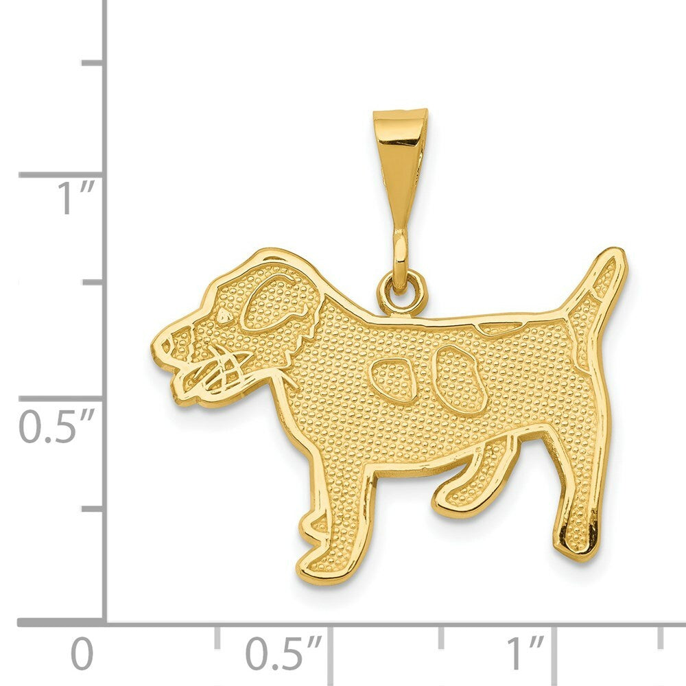 14K Yellow Gold Jack Russell Terrier Dog Pendant