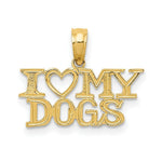 Load image into Gallery viewer, 14K Yellow Gold I Heart My Dogs Pendant
