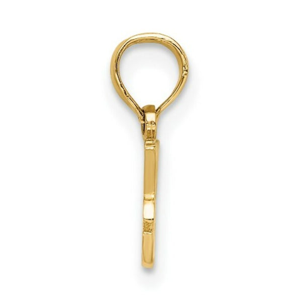 14K Yellow Gold I Heart My Dog Charm Pendant