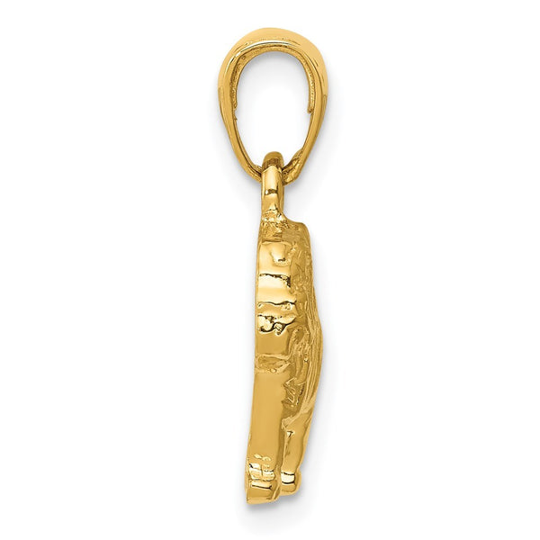 14K Yellow Gold Bulldog Pendant