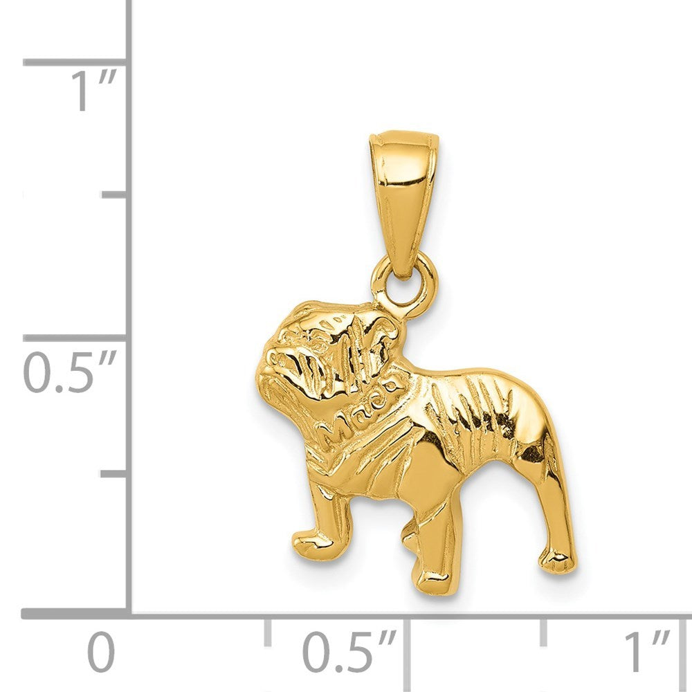 14K Yellow Gold Bulldog Pendant