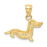 Load image into Gallery viewer, 14K Yellow Gold Diamond-cut Dachshund Pendant
