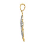 Load image into Gallery viewer, 14K Yellow Gold &amp; Rhodium Filigree Hearts w/Scalloped Edge Pendant
