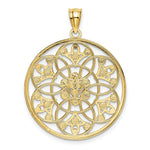 Load image into Gallery viewer, 14K Yellow Gold and Rhodium Diamond-cut Circle Pendant
