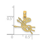 Load image into Gallery viewer, 14K Yellow Gold Paint Pallet Charm Pendant
