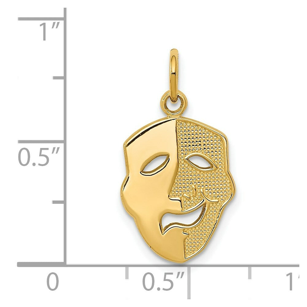 14K Yellow Gold Comedy Mask Charm