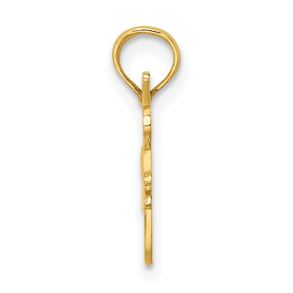 14K Yellow Gold I Heart Dancing With Dancer Charm Pendant