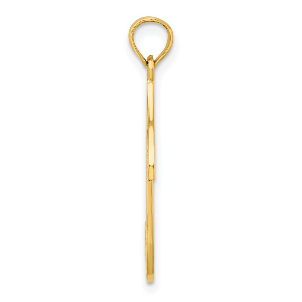 14K Yellow Gold Music Note Charm Pendant
