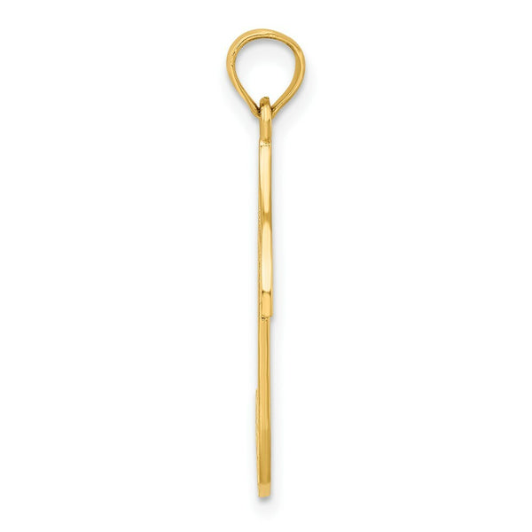14K Yellow Gold Music Note Charm Pendant
