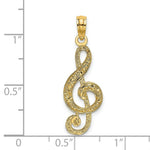Load image into Gallery viewer, 14K Yellow Gold Clef Note Charm Pendant
