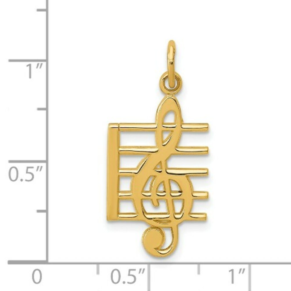 14K Yellow Gold Music Note Charm