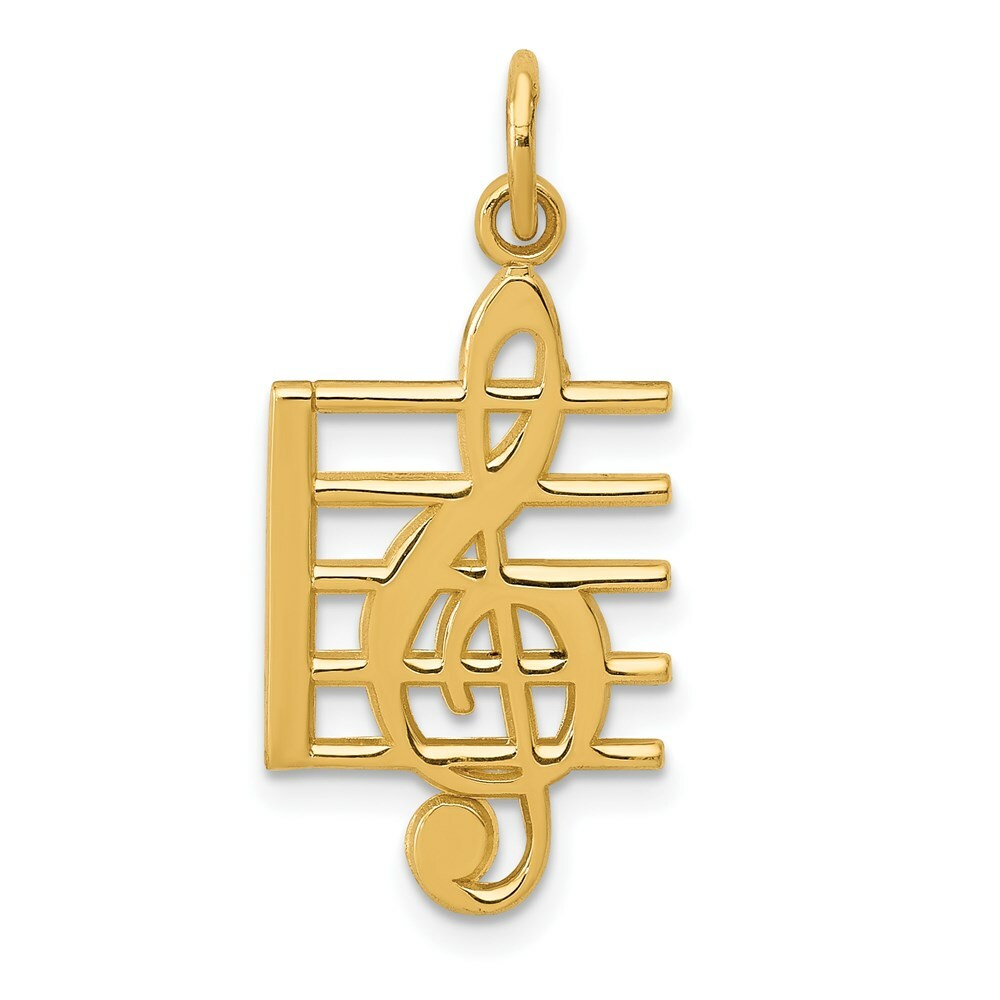 14K Yellow Gold Music Note Charm